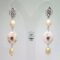 Rhodium plated brass earrings with jasper, pearls and swarovski crystal
