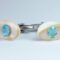 Oval mother of pearl cufflinks with Swarovski crystal