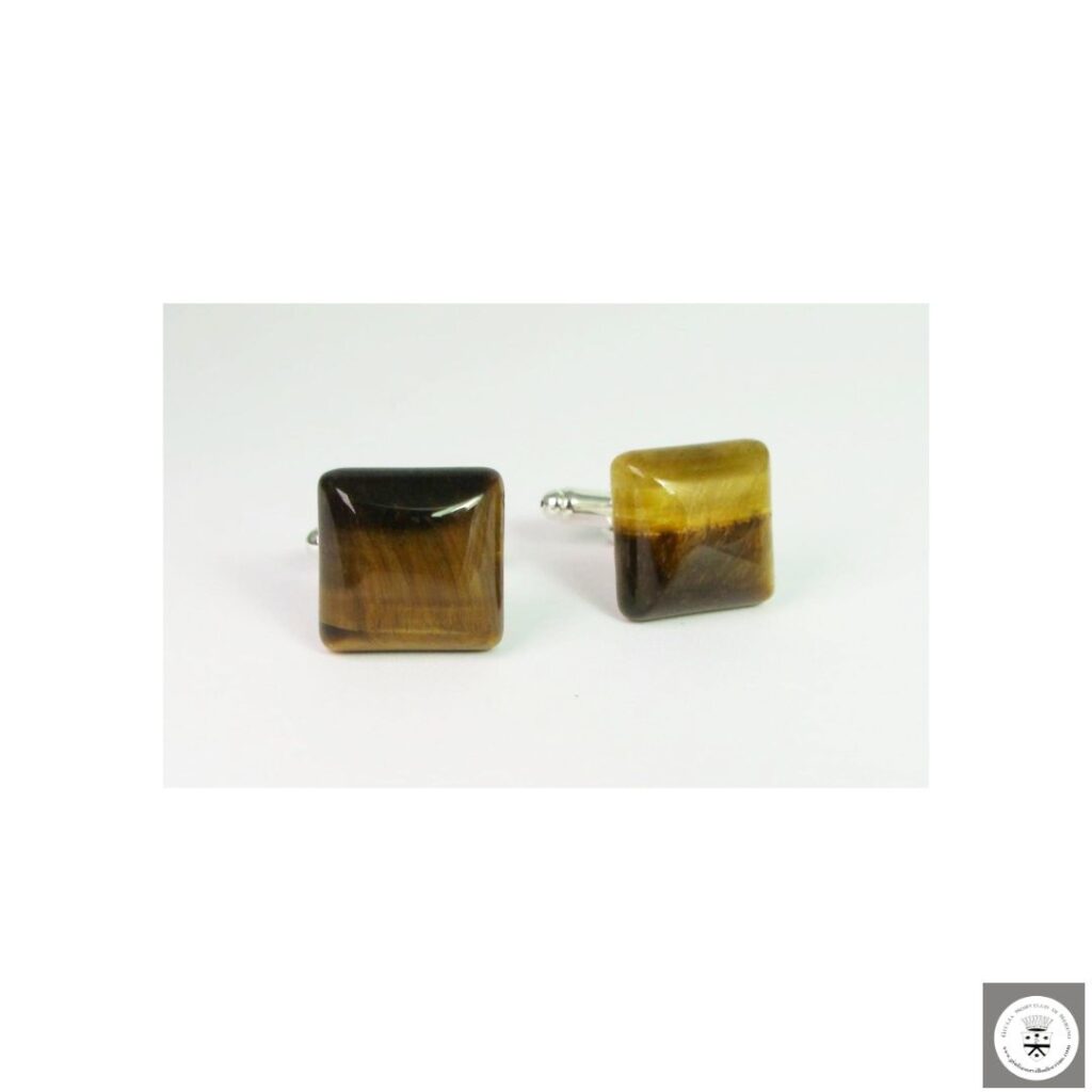 Cushion tiger eye cufflinks