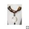 Multistrand brown velvet necklace with mother of pearl, amethyst and Botswana agate