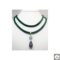 Green velvet necklace with amethyst and aquamarine