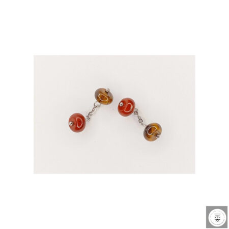 Gemelli con diaspro rosso e occhio di tigre