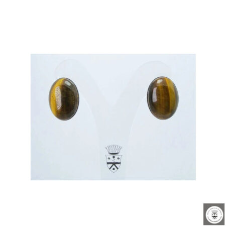 Orecchini con occhio di tigre ovale cabochon