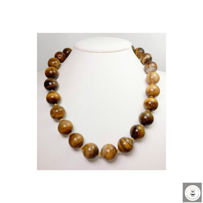 Collana con occhio di tigre e quarzo citrino