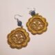 Silver Earrings with LineaErre golden embroidery and angelite