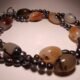 Necklace of two strands with pearls and agate