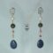 Earrings with freshwater pearls, lapis lazuli, rhodonite and labradorite