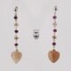 Siver earrings with agate, smoky quartz and amethyst