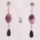Silver earrings with pearls, amethyst and lapis lazuli