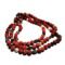 Three strands necklace with madrepora, pearls and labradorite