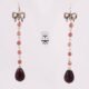 Silver earrings with amethyst and rhodonite