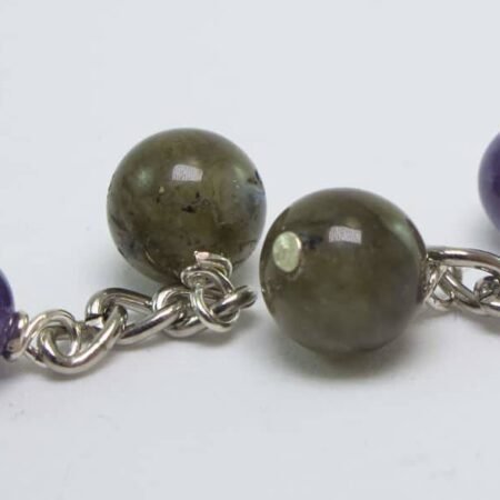 Cufflinks with amethyst and labradorite