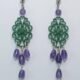 Earrings with filigree and amethyst
