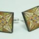 Cufflinks with enamelled lava lapilli