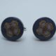 Cufflinks with enamelled lava lapilli (quatrefoil design)