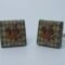 Cufflinks with enamelled lava lapilli (White Rabbit design)