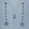 Silver earrings with chalcedony and amethyst