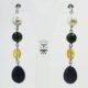 Silver earrings with baroque freshwater pearls, rubyzoisite, citrine quartz and lapis lazuli