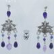 Chandelier earrings with amethyst and kyanite