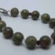 Bracelet with unakite, peridot, iolite, garnet and rocky quartz