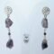 Earrings with rough amethyst and rhodolite garnet