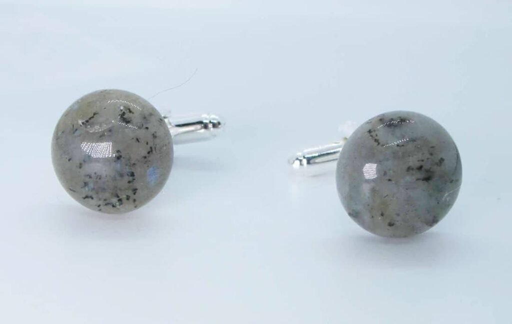 Cufflinks with cabochon Jaipur labradorite