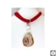 Collana multifilo di velluto rosso con agata del Botwana e perla keshi