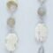 Earrings with mother of pearl, moonstone, jasper and grey quartz