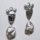 Shovel of the prickly pear earrings with big keshi pearls