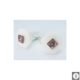 Gemelli con madreperla e cristallo Swarovski marrone