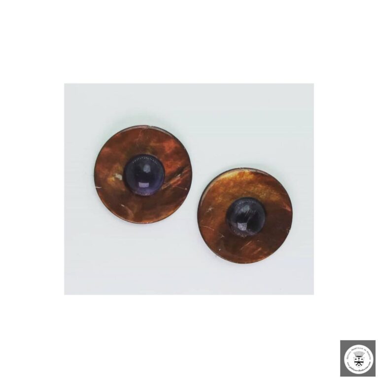 Orecchini con madreperla Tahiti marrone e ametista cabochon