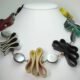 Necklace with leather, unakite and Tahiti mother of pearl