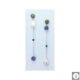 Orecchini lunghi con unakite cabochon, ametista, perle barocche e lapislazzuli