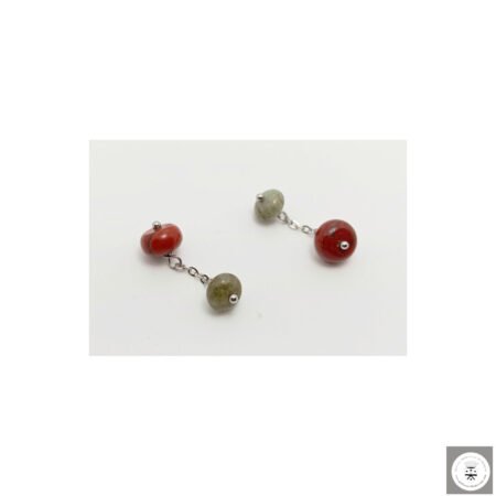 Gemelli con diaspro rosso e labradorite