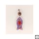 Ciondolo con pesciolino in ametista, diaspro rosso e perla peacock