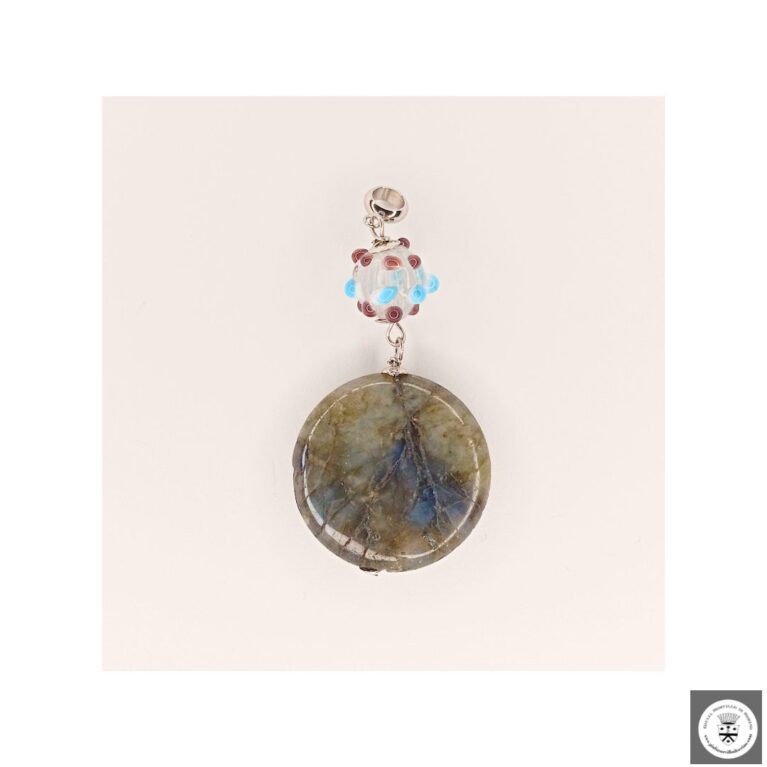 Ciondolo con labradorite e murrina veneziana